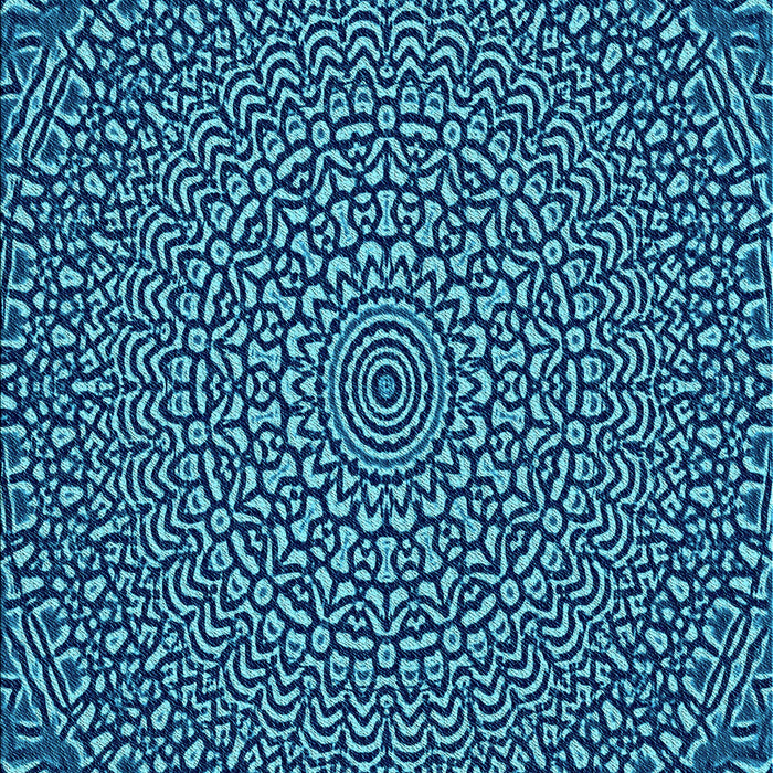 Patterned Bright Turquoise Blue Rug, pat1889lblu