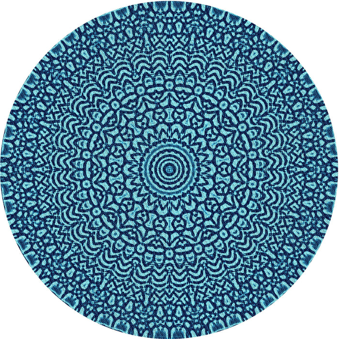 Square Machine Washable Transitional Bright Turquoise Blue Rug in a Living Room, wshpat1889lblu