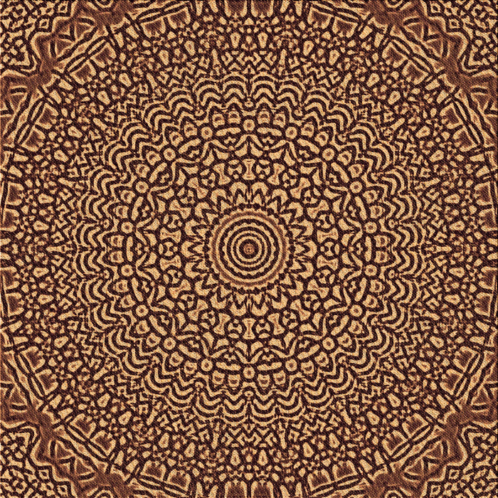 Round Patterned Orange Rug, pat1889org