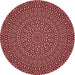 Square Patterned Maroon Red Rug, pat1889rd