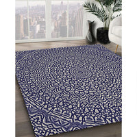 Patterned Dark Gray Novelty Rug, pat1889