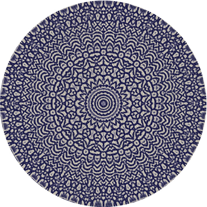 Sideview of Patterned Dark Gray Novelty Rug, pat1889