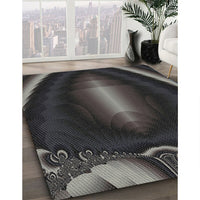 Patterned Silver Gray Novelty Rug, pat188