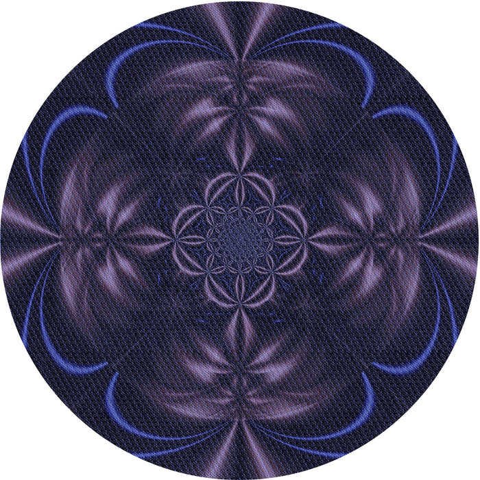 Square Machine Washable Transitional Deep Periwinkle Purple Rug in a Living Room, wshpat189blu