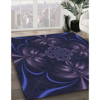 Patterned Deep Periwinkle Purple Rug, pat189blu