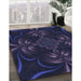Patterned Deep Periwinkle Purple Rug in Family Room, pat189blu