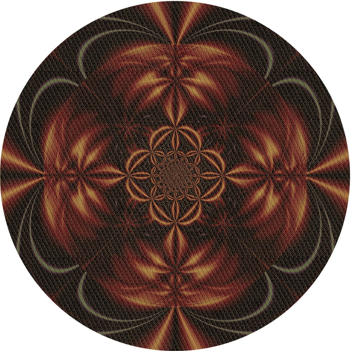 Square Patterned Black Brown Rug, pat189brn