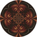 Square Patterned Black Brown Rug, pat189brn