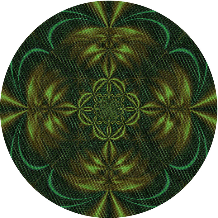 Square Machine Washable Transitional Black Rug in a Living Room, wshpat189grn