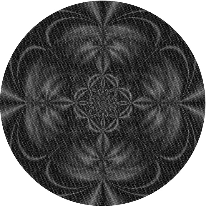 Square Patterned Midnight Gray Rug, pat189gry