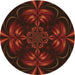 Square Patterned Red Brown Rug, pat189org