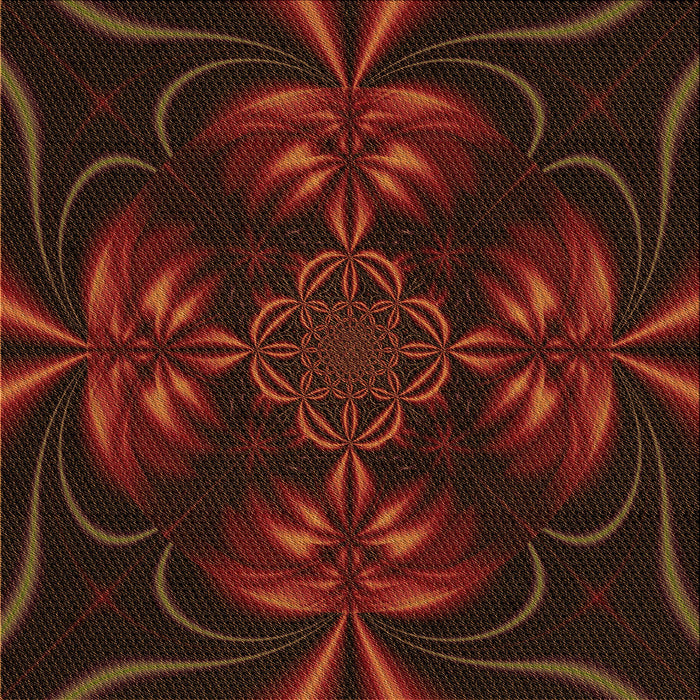 Round Patterned Red Brown Rug, pat189org