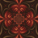 Round Patterned Red Brown Rug, pat189org