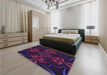 Patterned Purple Rug in a Bedroom, pat189pur