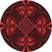 Square Patterned Saffron Red Rug, pat189rd