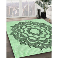 Patterned Mint Green Rug, pat1890grn