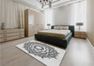 Patterned Smokey Gray Rug in a Bedroom, pat1890gry