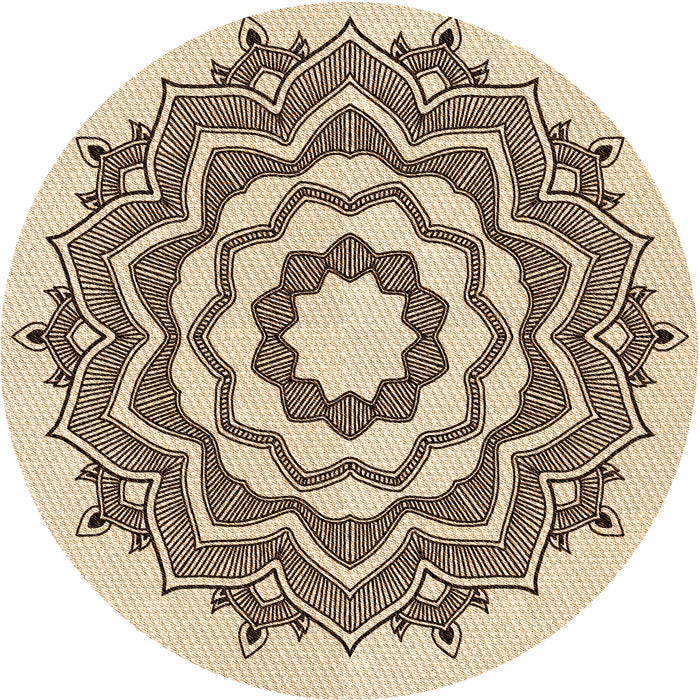 Square Patterned Sienna Brown Rug, pat1890org