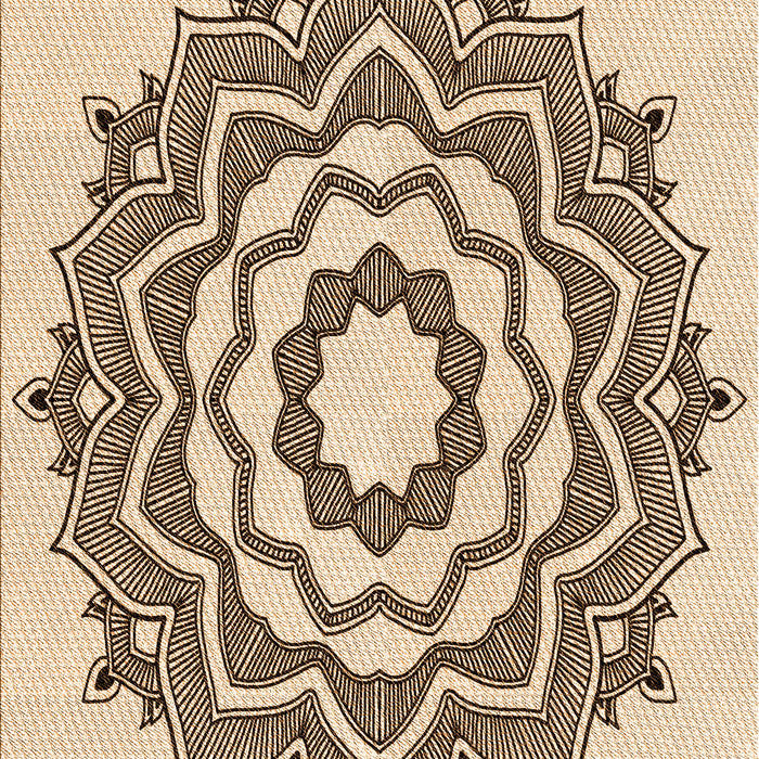 Patterned Sienna Brown Rug, pat1890org