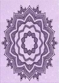 Machine Washable Transitional Orchid Purple Rug, wshpat1890pur