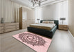 Round Machine Washable Transitional Light Rose Pink Rug in a Office, wshpat1890rd