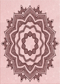 Machine Washable Transitional Light Rose Pink Rug, wshpat1890rd