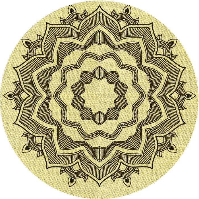 Square Machine Washable Transitional Mustard Yellow Rug in a Living Room, wshpat1890yw