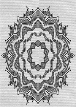 Patterned Ash Gray Novelty Rug, pat1890