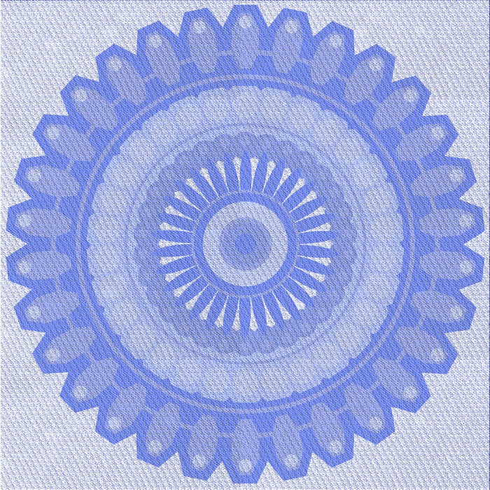 Round Patterned Sky Blue Rug, pat1891blu