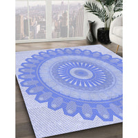 Patterned Sky Blue Rug, pat1891blu