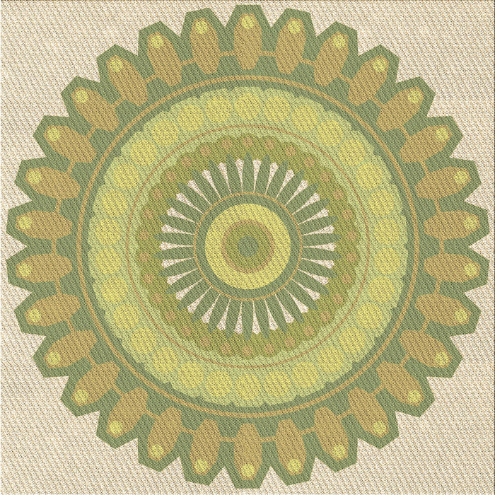 Round Patterned Brown Gold Rug, pat1891brn