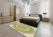 Patterned Brown Gold Rug in a Bedroom, pat1891brn