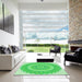 Square Patterned Neon Green Rug in a Living Room, pat1891grn