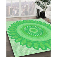 Patterned Neon Green Rug, pat1891grn