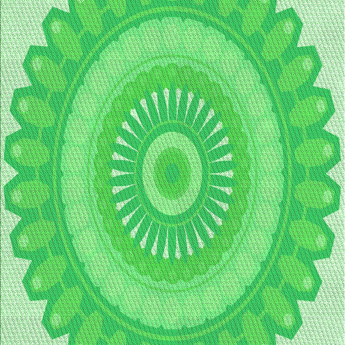 Machine Washable Transitional Neon Green Rug, wshpat1891grn