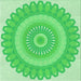 Round Machine Washable Transitional Neon Green Rug, wshpat1891grn