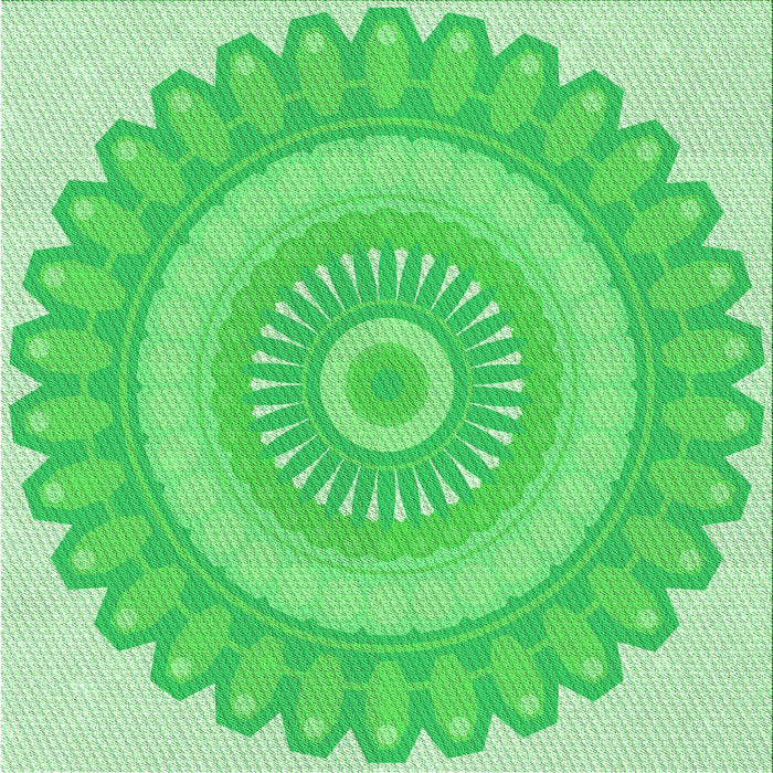 Round Patterned Neon Green Rug, pat1891grn