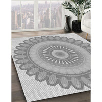 Patterned Platinum Silver Gray Rug, pat1891gry