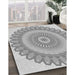 Machine Washable Transitional Platinum Silver Gray Rug in a Family Room, wshpat1891gry