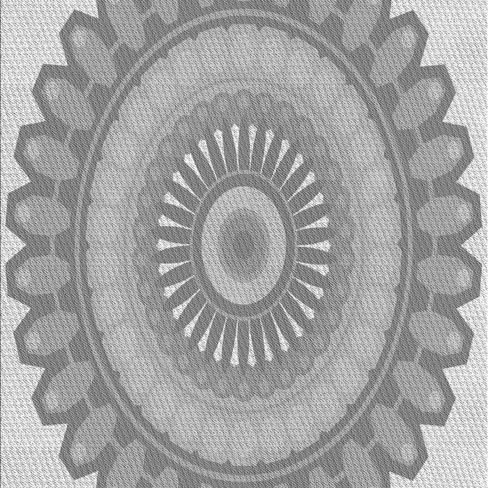 Patterned Platinum Silver Gray Rug, pat1891gry