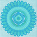 Round Patterned Bright Turquoise Blue Rug, pat1891lblu