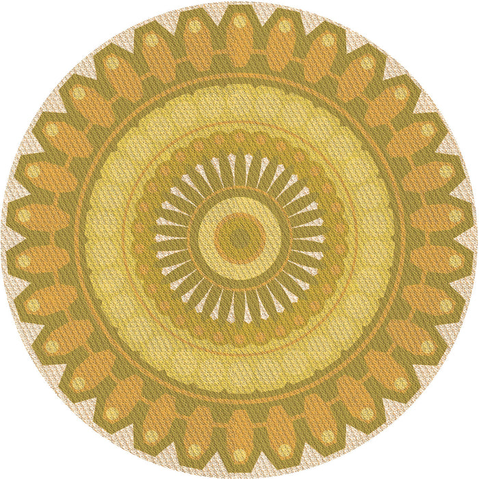 Square Patterned Caramel Brown Rug, pat1891org