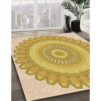 Patterned Caramel Brown Rug, pat1891org