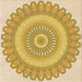 Round Patterned Caramel Brown Rug, pat1891org