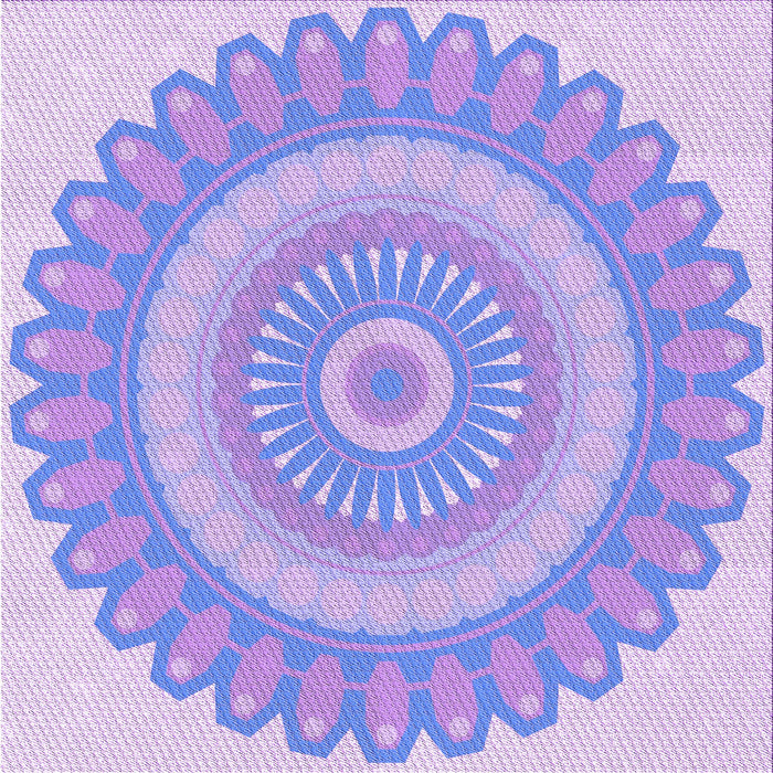 Round Machine Washable Transitional Purple Mimosa Purple Rug, wshpat1891pur