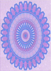 Machine Washable Transitional Purple Mimosa Purple Rug, wshpat1891pur