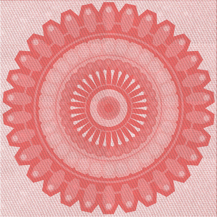 Round Patterned Pastel Pink Rug, pat1891rd