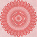 Round Patterned Pastel Pink Rug, pat1891rd