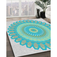 Patterned Blue Novelty Rug, pat1891