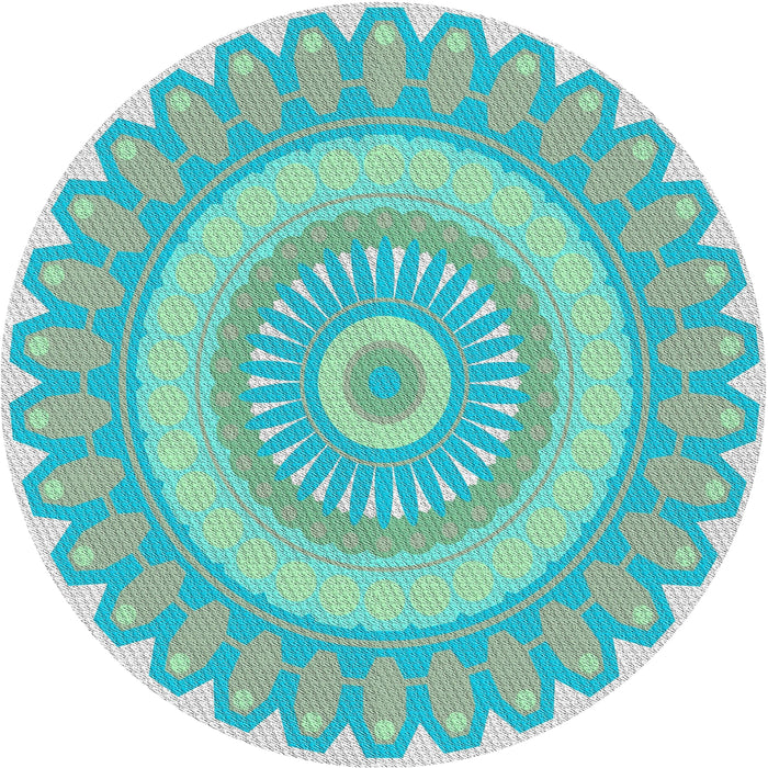 Square Machine Washable Transitional Blue Rug, wshpat1891